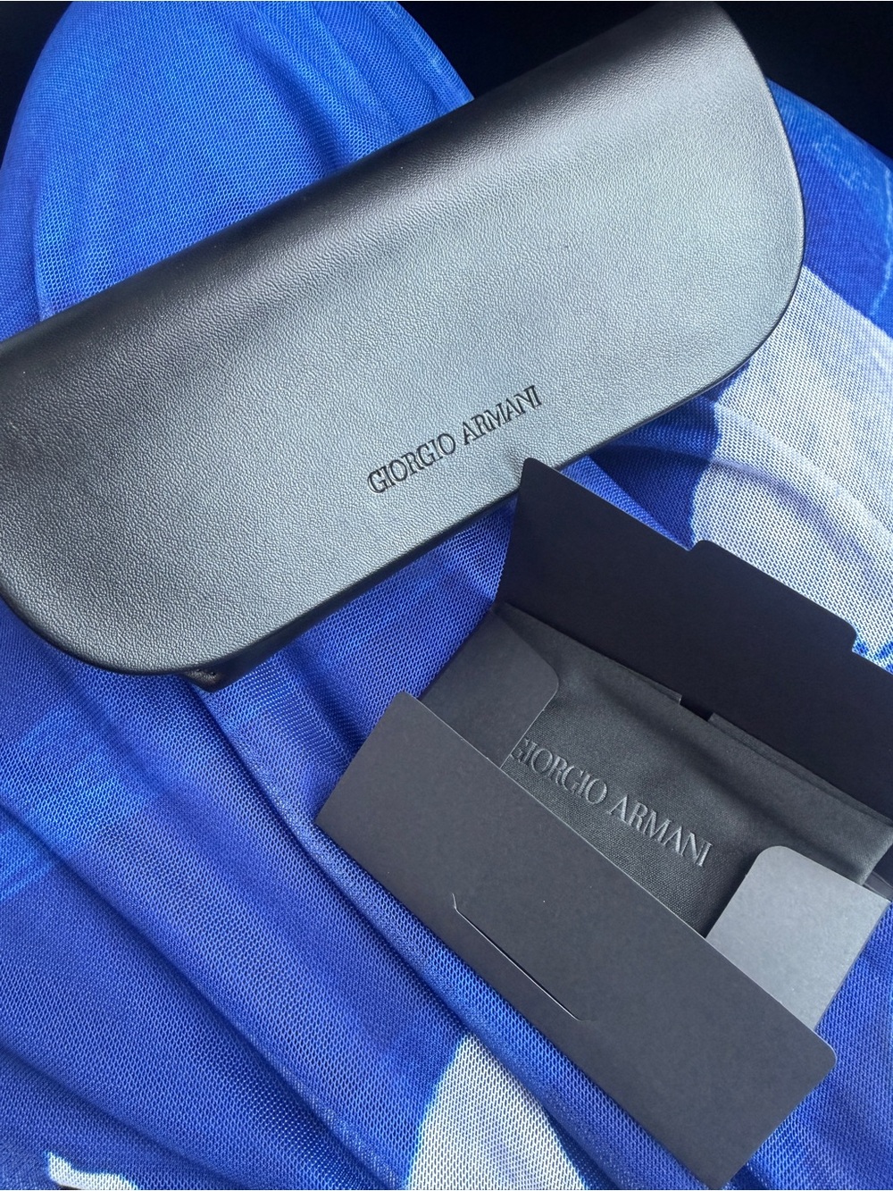 Giorgio Armani Black Sunglasses Case with Black Inner Sleeve